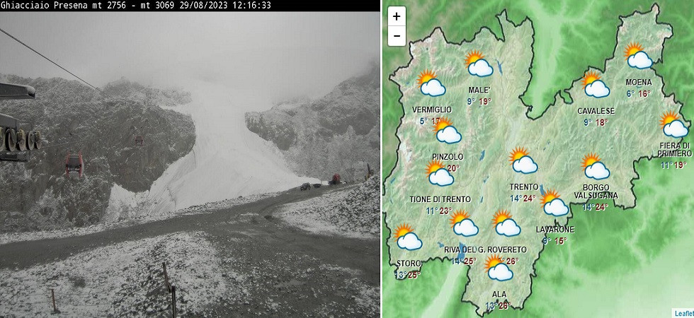 Meteo, oltre il 65% della pioggia d'un mese è caduta in un solo giorno a Trento